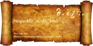 Hegedűs Ábel névjegykártya