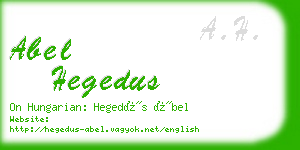 abel hegedus business card